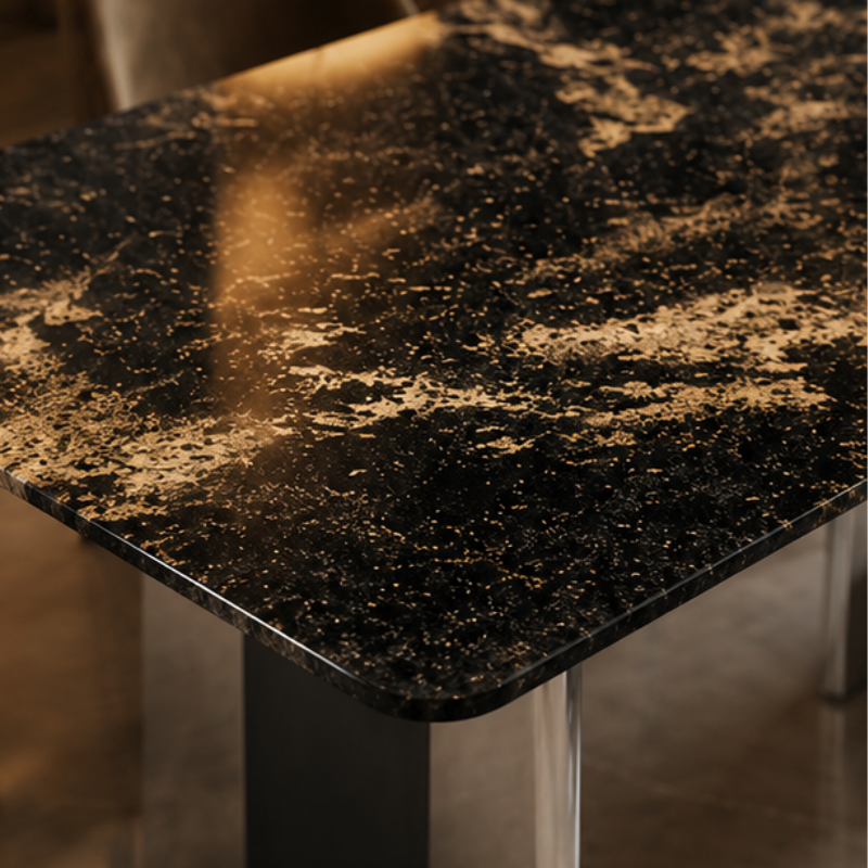 Platinum-Gold Veined Stone Tabletop