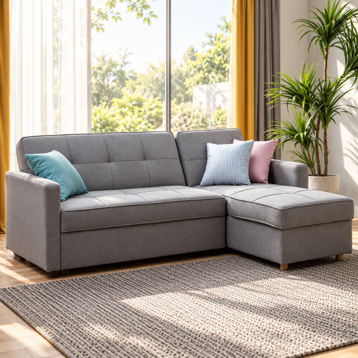 Alnmouth Pull-Out Sofa Bed with Storage Chaise
