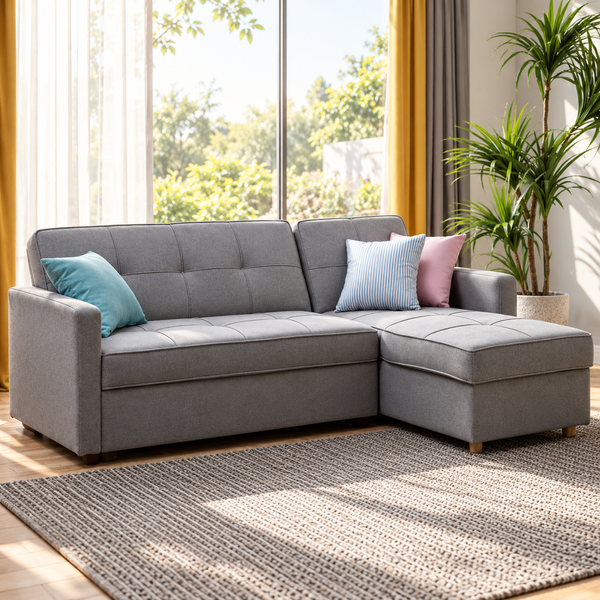 Alnmouth Pull-Out Sofa Bed with Storage Chaise