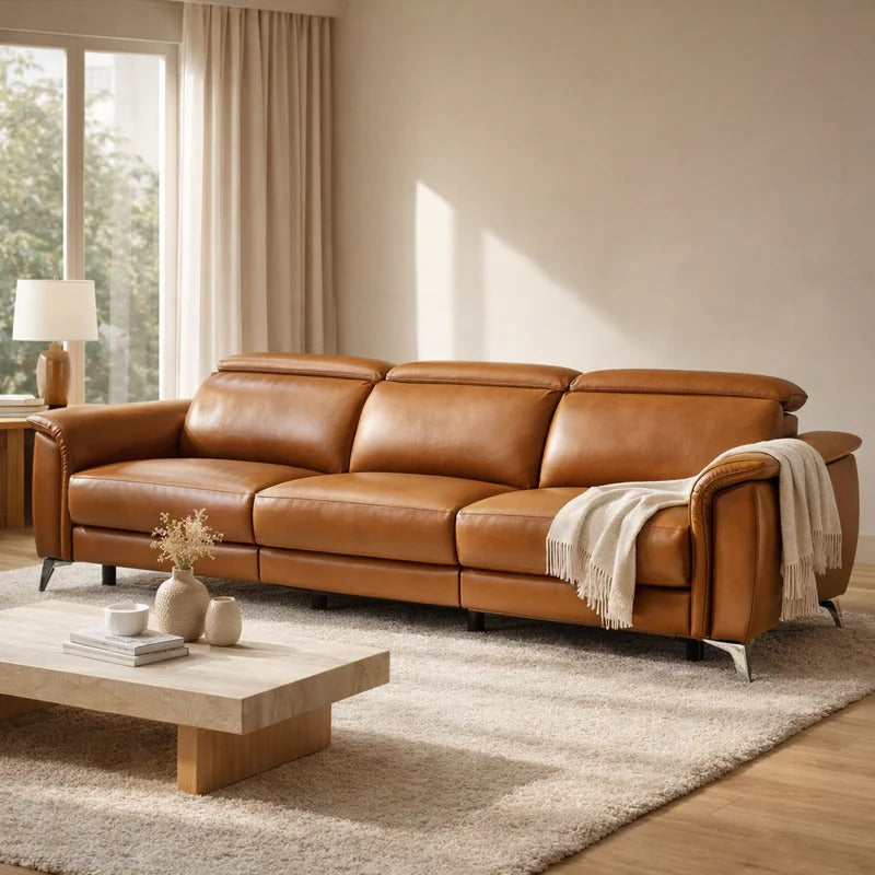Gaius Leather Recliner Sofa