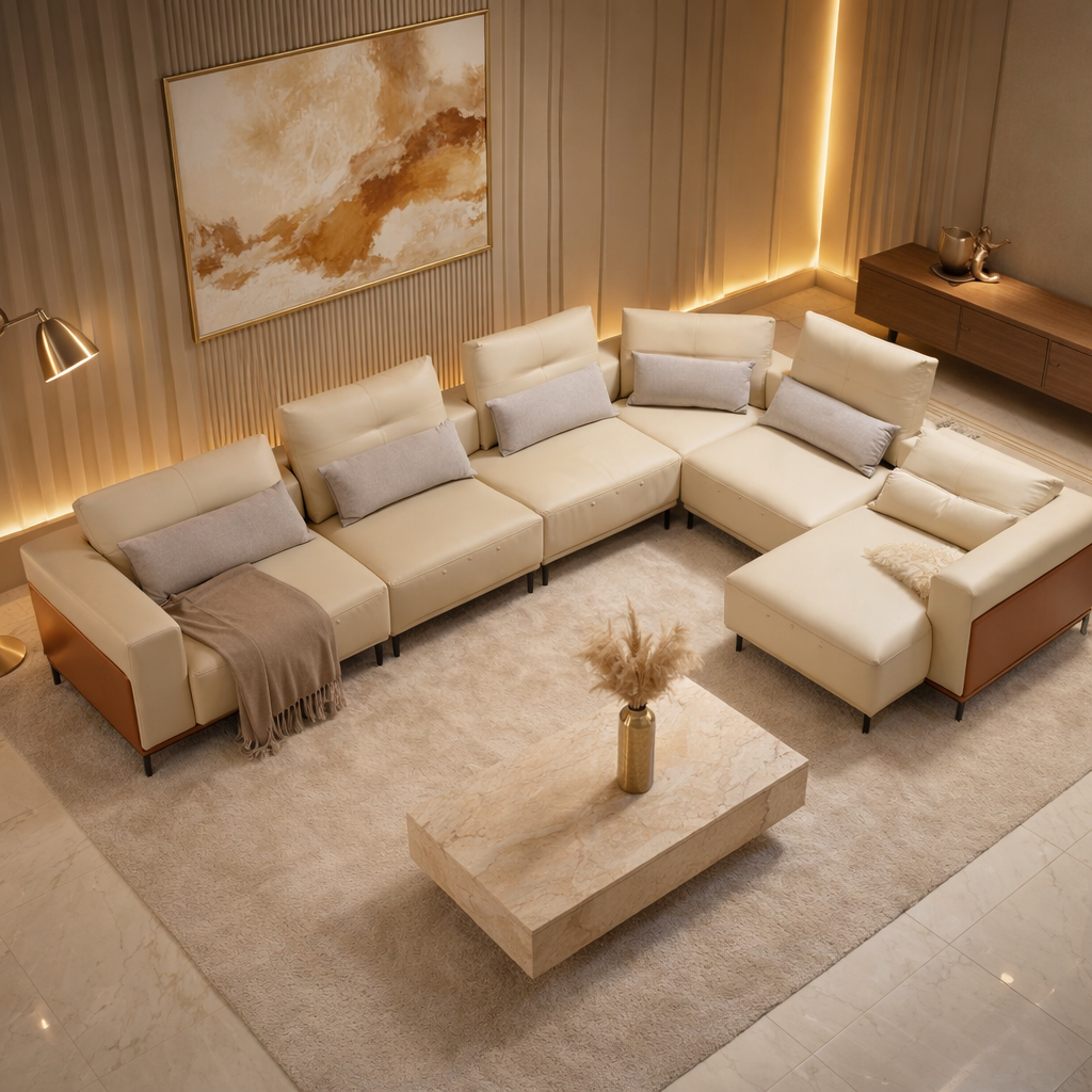 Elea Leather Slider Sofa