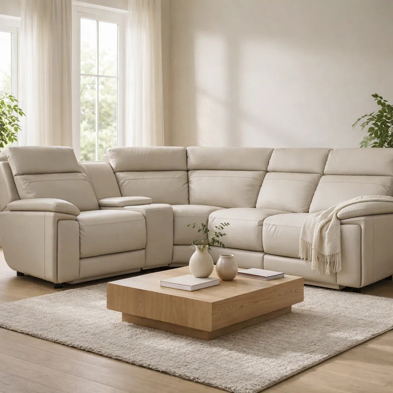 Sage Leather Recliner Sofa