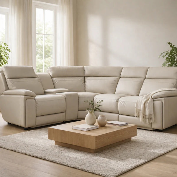 Sage Leather Recliner Sofa