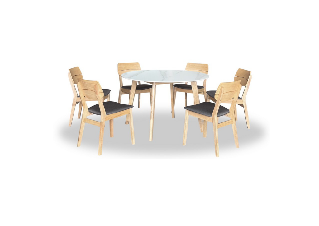 Nova Dining Set (1 Table + 6 Chair) by Wood Haven