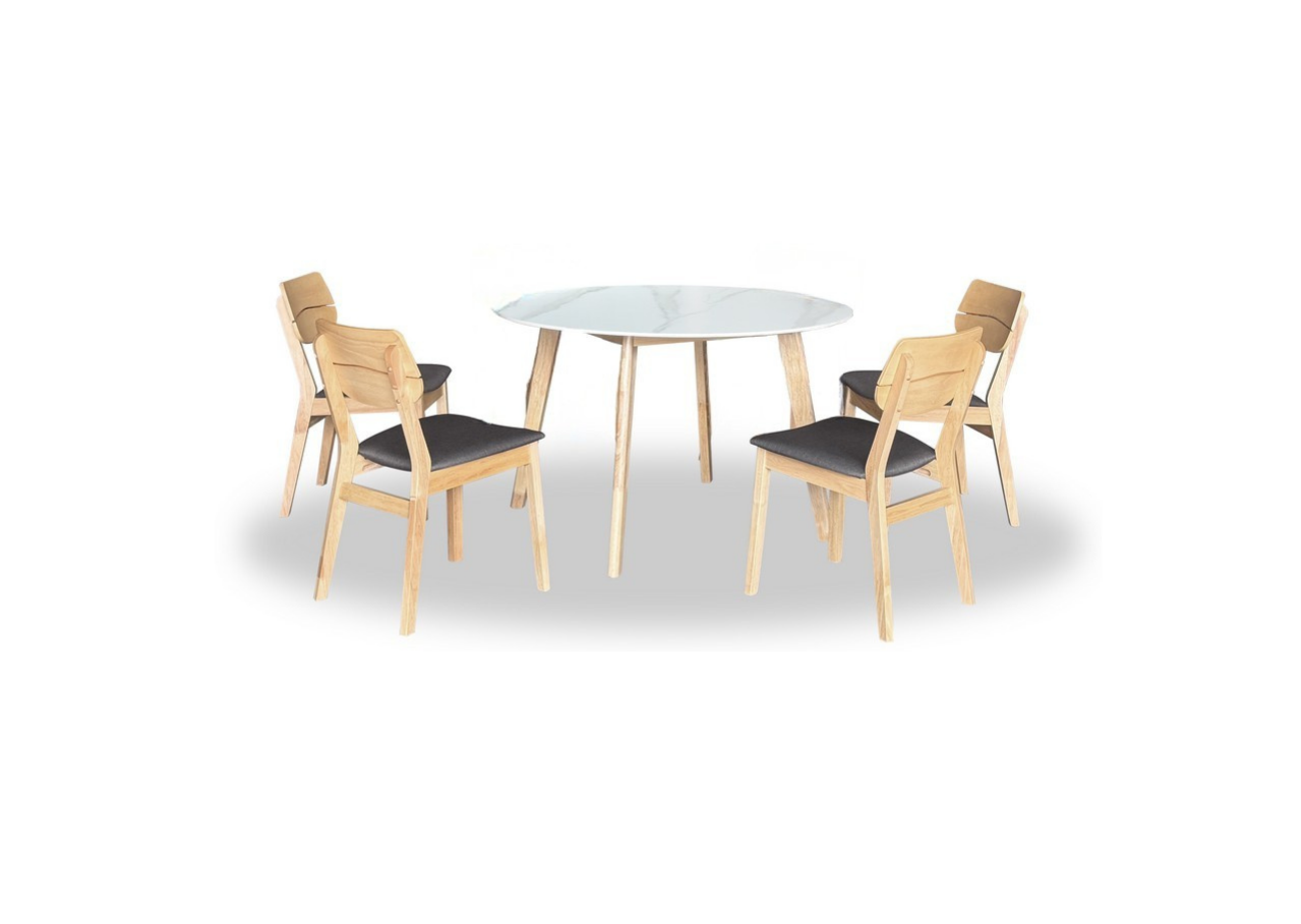 Nova Dining Set (1 Table + 4 Chair) by Wood Haven