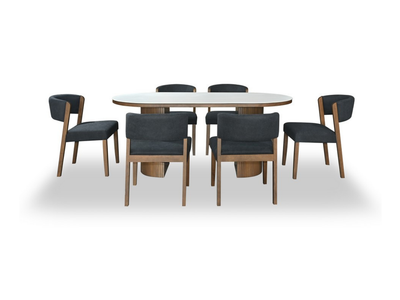 Arlo Dining Set (1 Table + 6 Chair) by Wood Haven