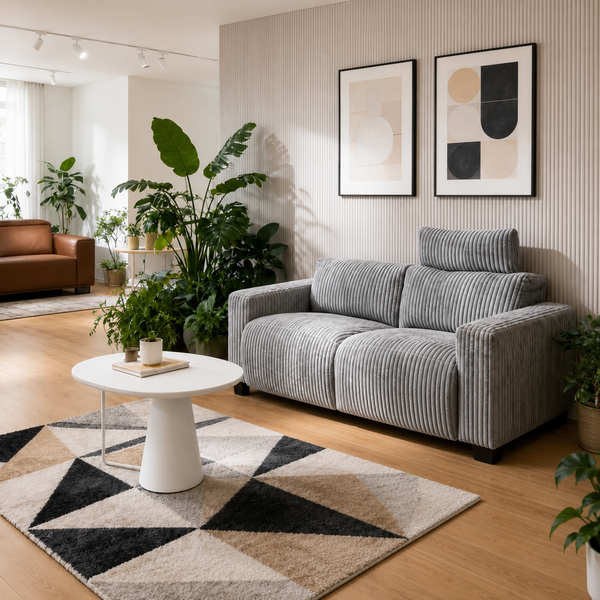 2 Seater Designer Fabric Sofa with Electronic Recliner