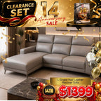 L-Shape Half Leather Recliner Sofa