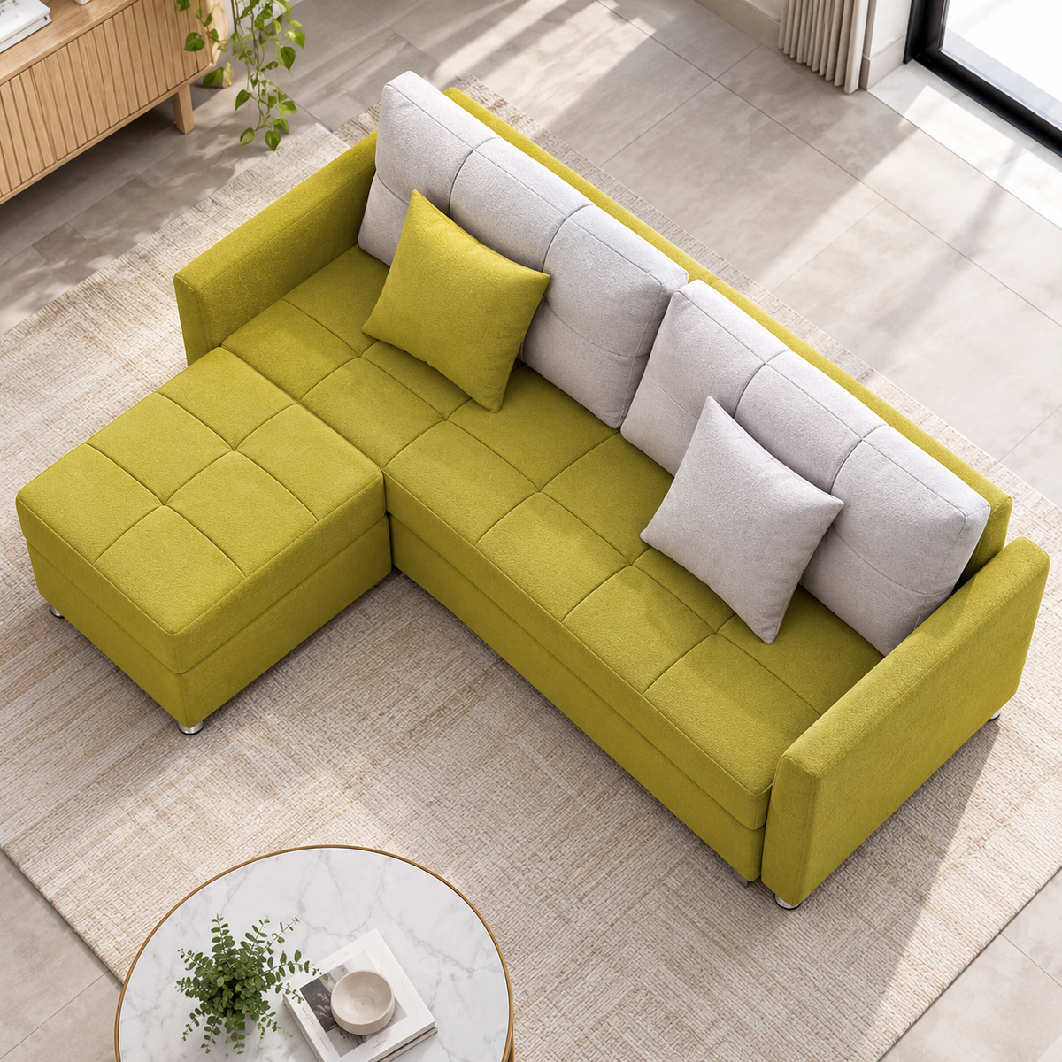 Oxenholme Sofa Bed with Hidden Storage Ottoman
