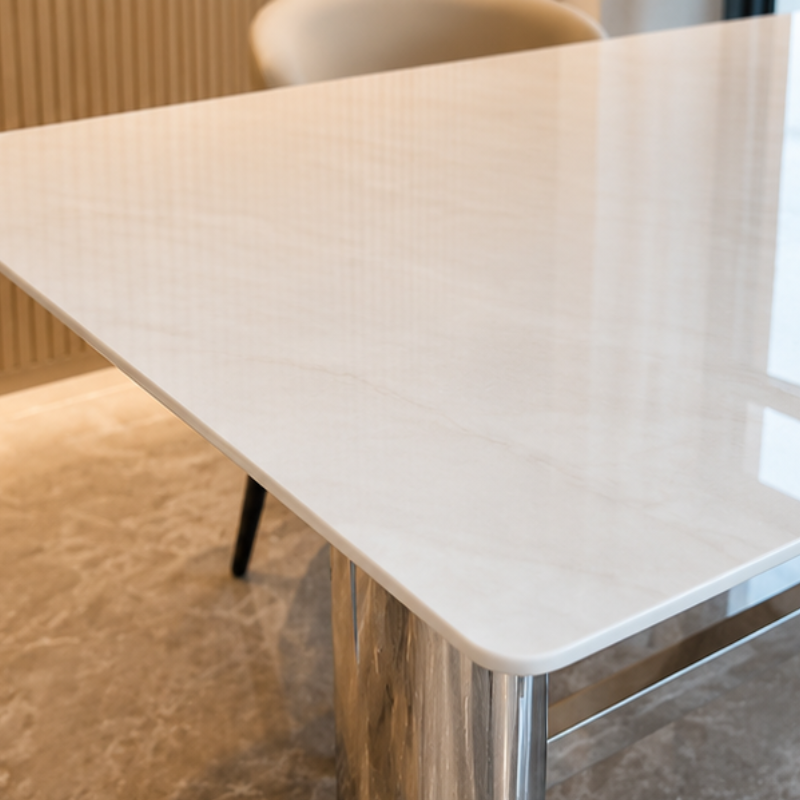 Glossy White Stone Tabletop