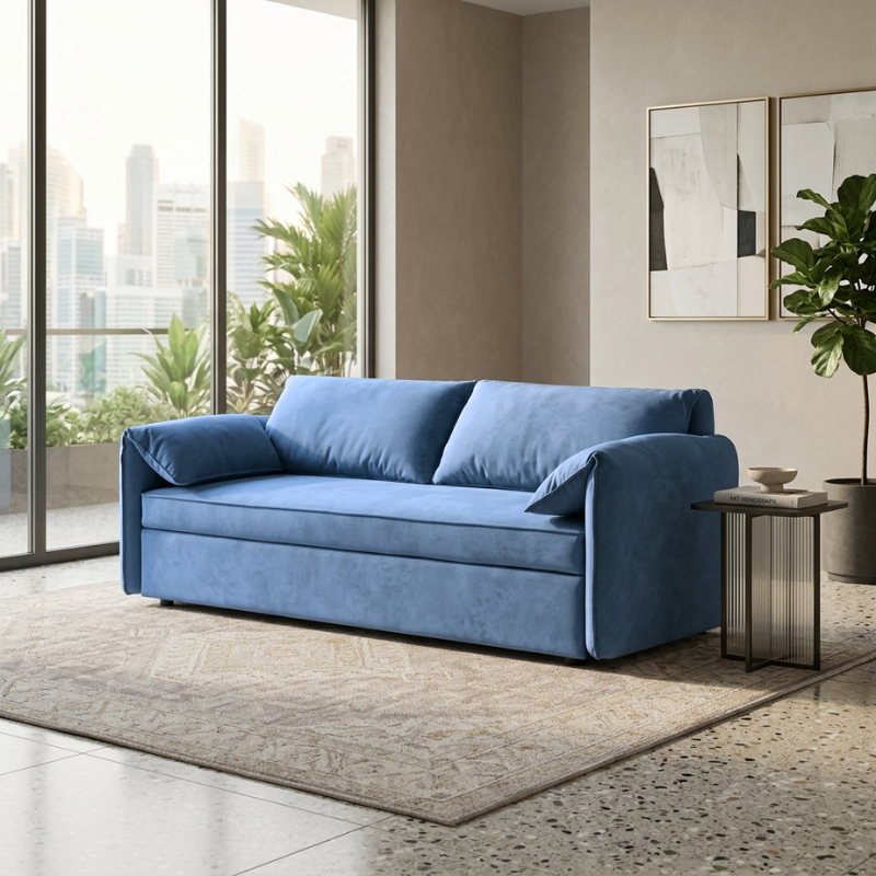 Caldbury Pull-Out Sofa Bed Sleeper with Included Pillows