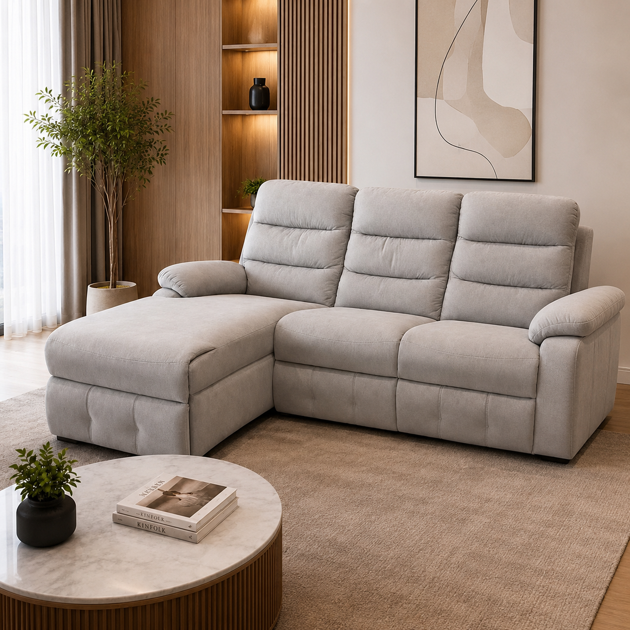 L-Shape Fabric Recliner