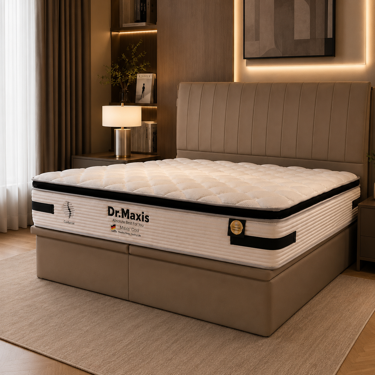 Dr.Maxis 6ft King Size Mattress + 6ft Storage Bed