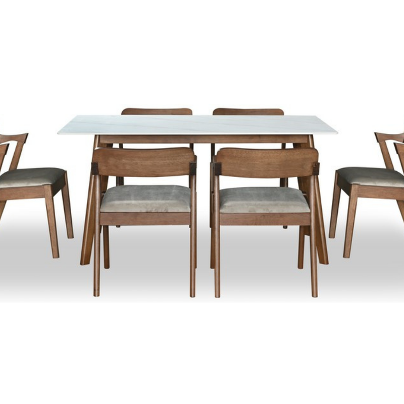 Benton Dining Set (1 Table + 6 Chair) by Wood Haven