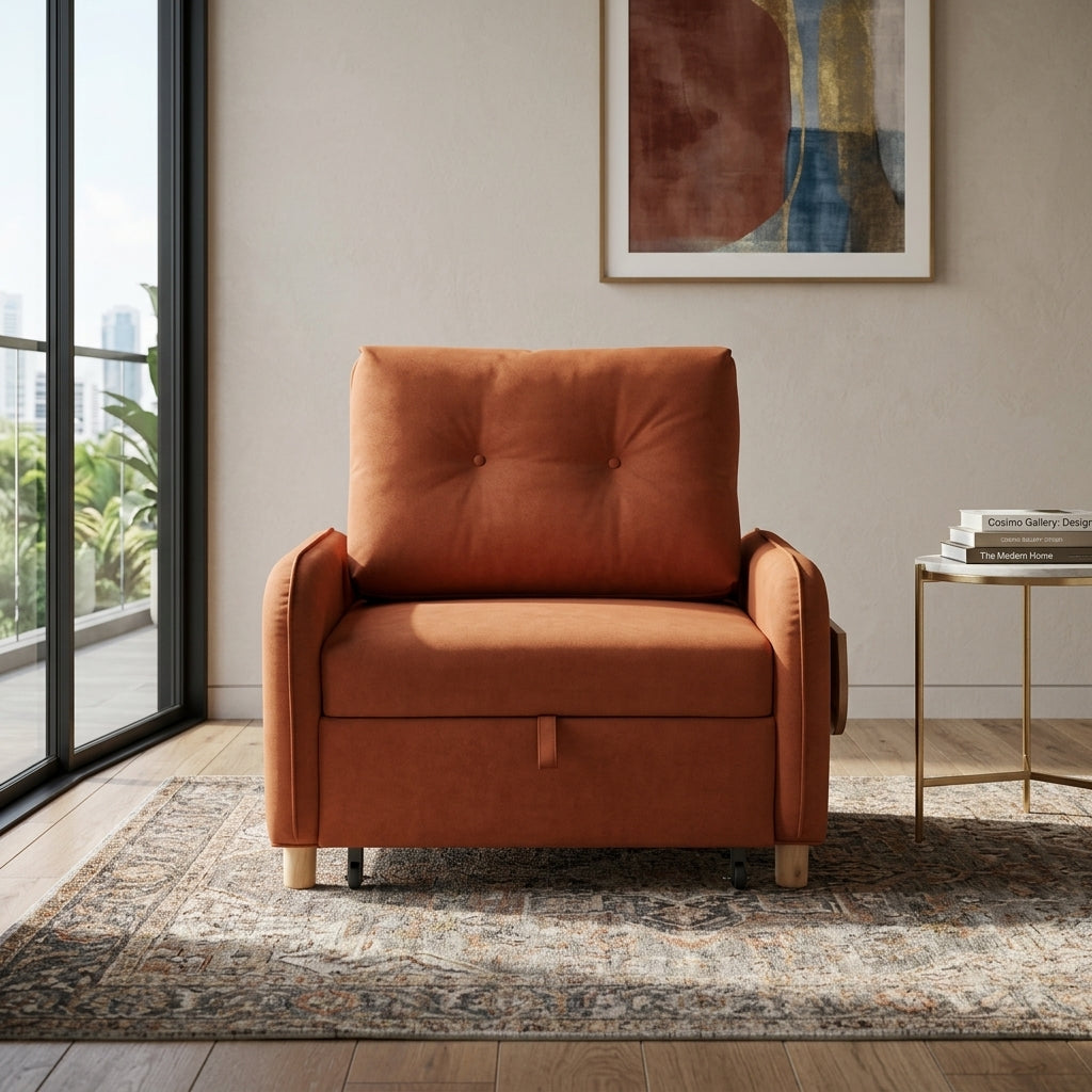 Haverleigh Pull-Out Sofa Bed with Built-In Flip-Open Side Table