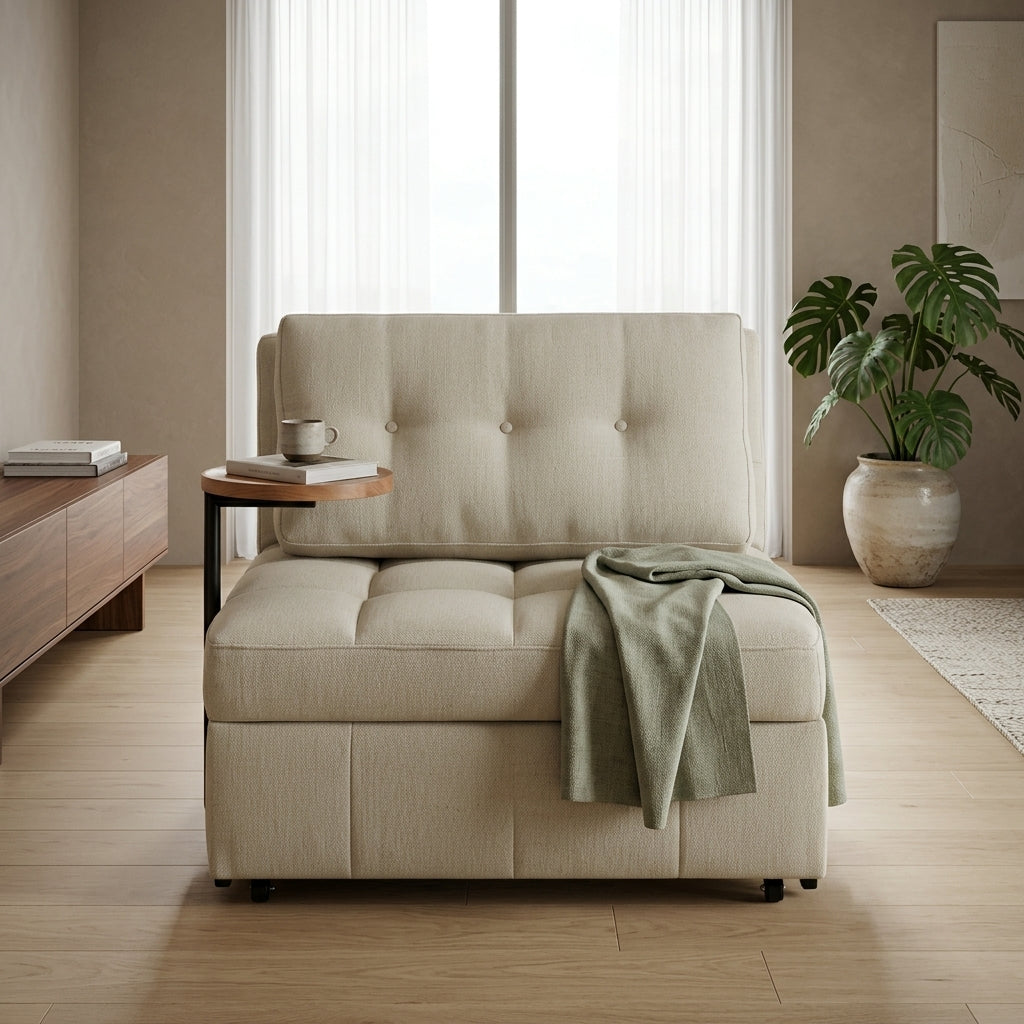 Brindle Pull-Out Sofa Bed with Adjustable Headrest