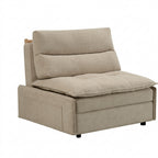 Oswich Pull-Out Sofa Bed with Two-Tier Backrest Cushion
