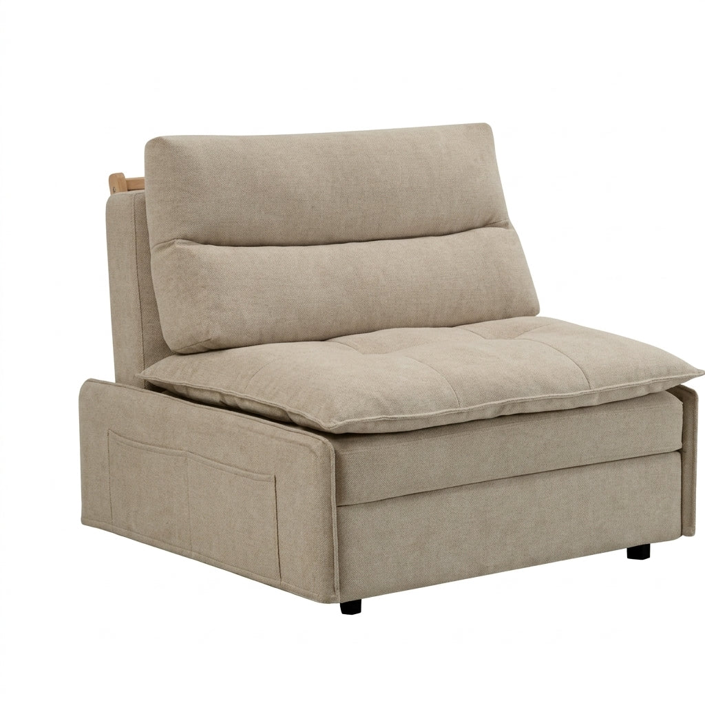 Oswich Pull-Out Sofa Bed with Two-Tier Backrest Cushion