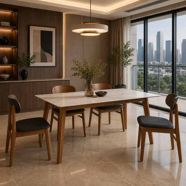 Ardun Dining Set (1 Table + 4 Chair) by Wood Haven