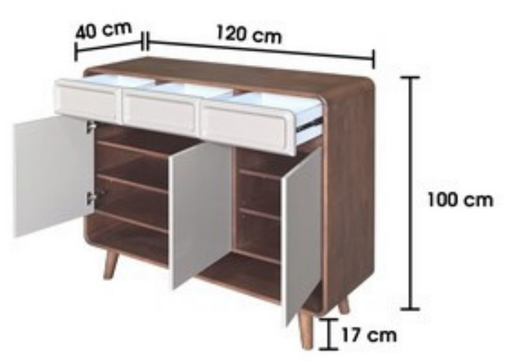 Verona 3 Door & 3 Drawer Shoe Cabinet by Wood Haven
