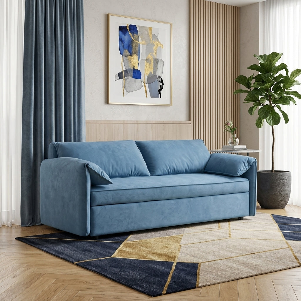 Rivenhall Pull-Out Sofa Bed with Rolled Arm Bolsters