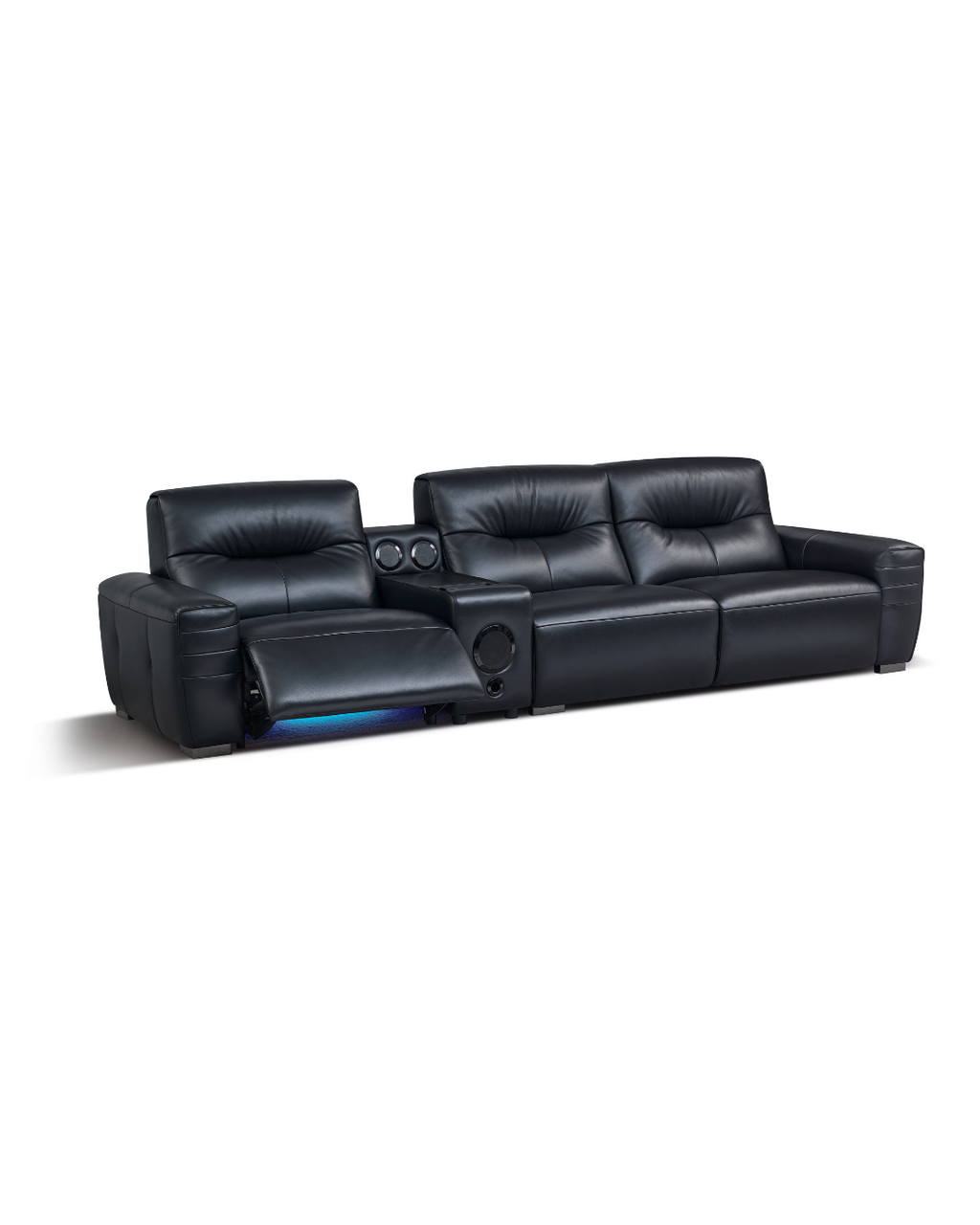 Clara Leather Sofa with Cup Holder