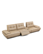 Amelie Leather Recliner Sofa with Cup Holder