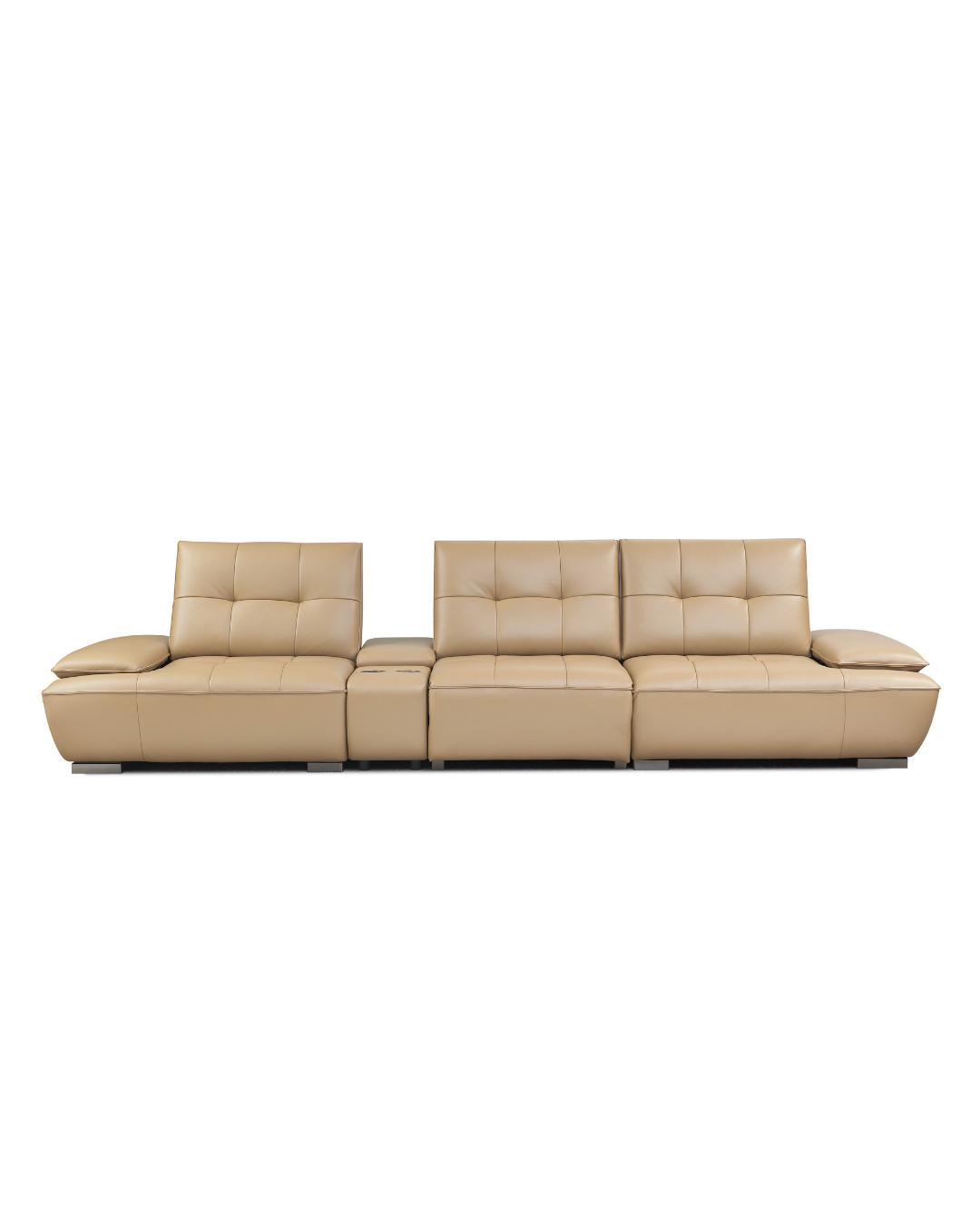 Amelie Leather Recliner Sofa with Cup Holder