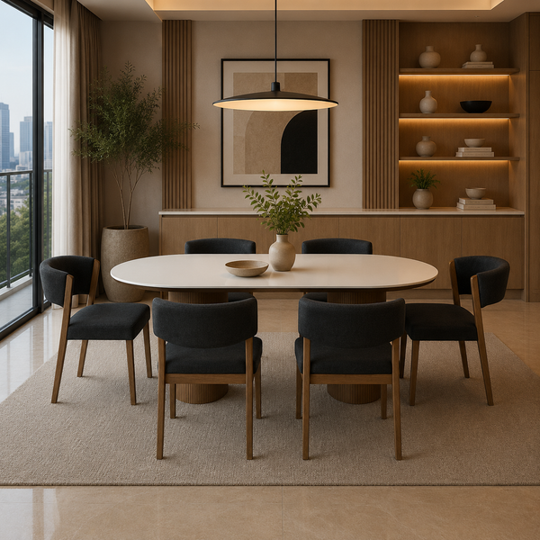 Arlo Dining Set (1 Table + 6 Chair) by Wood Haven