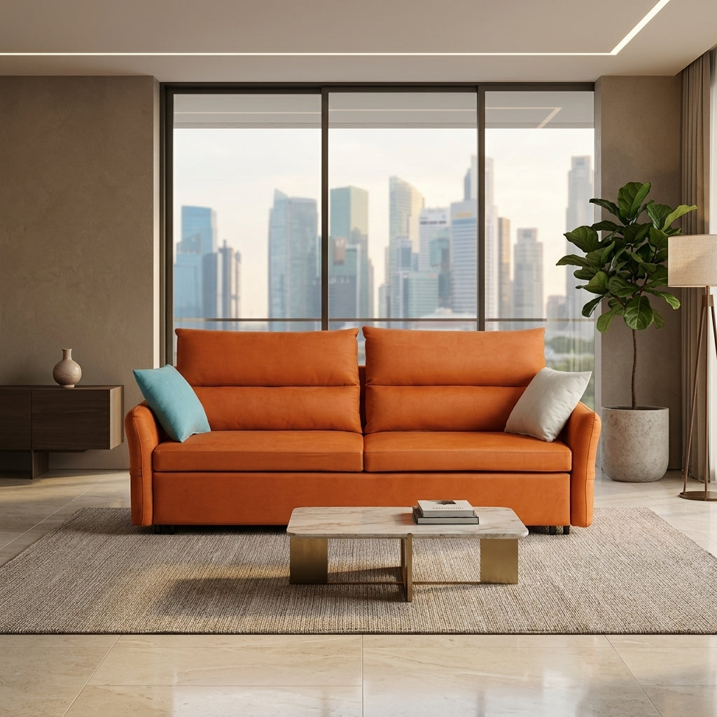 Vexmoor Pull-Out Sofa Bed with Paneled Backrest