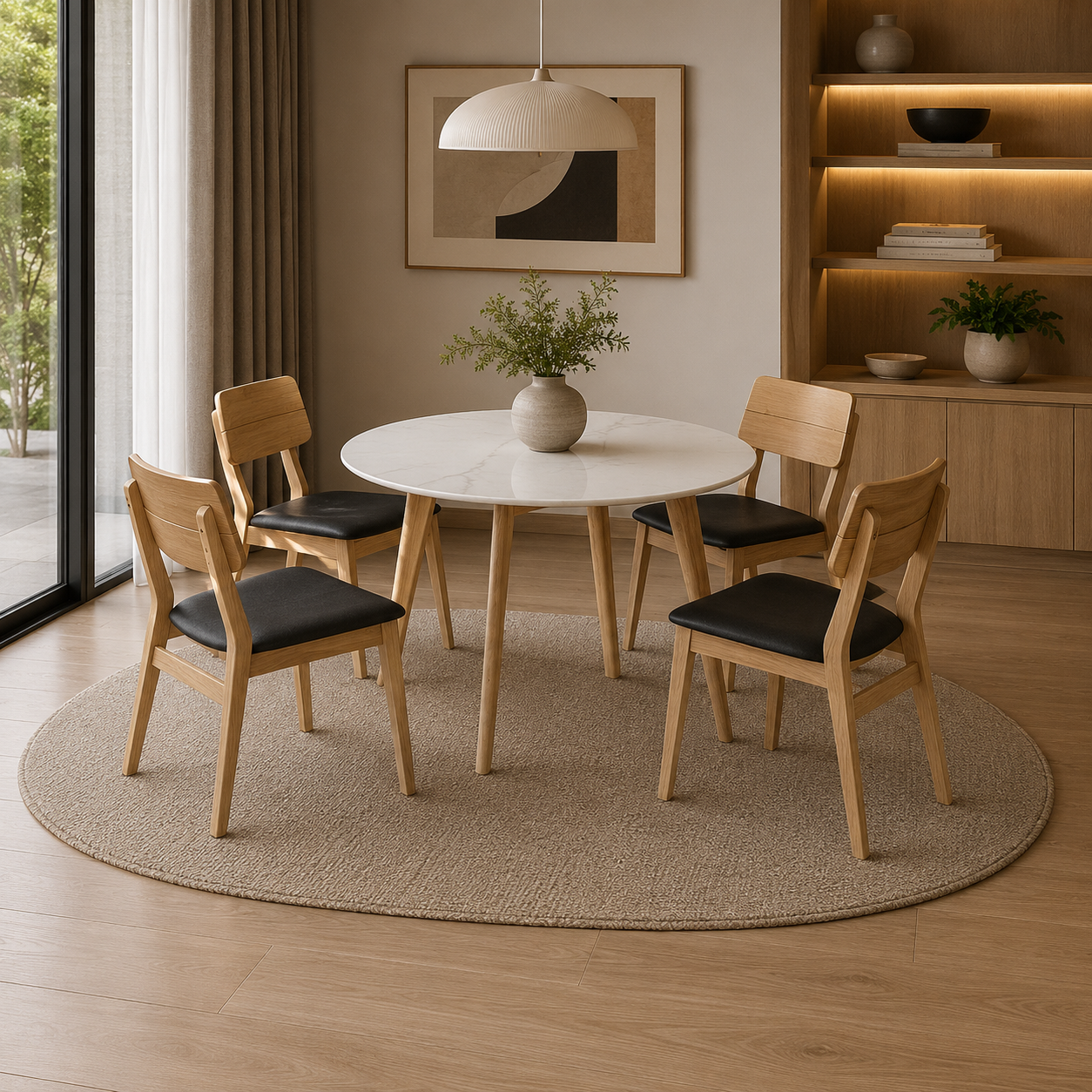 Nova Dining Set (1 Table + 4 Chair) by Wood Haven