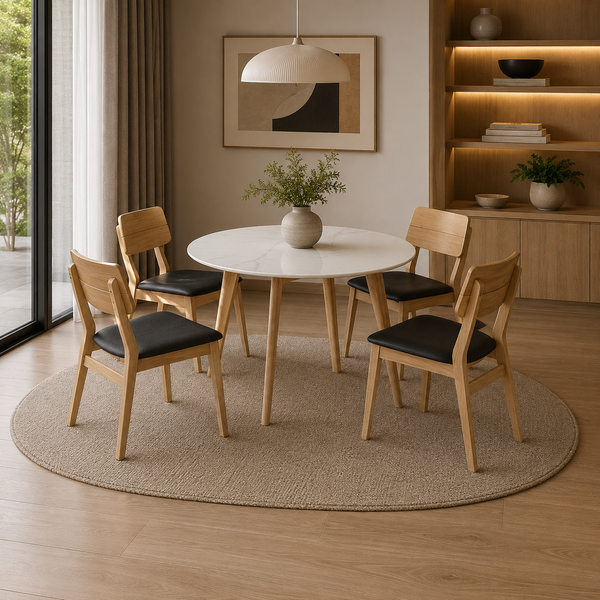 Nova Dining Set (1 Table + 4 Chair) by Wood Haven