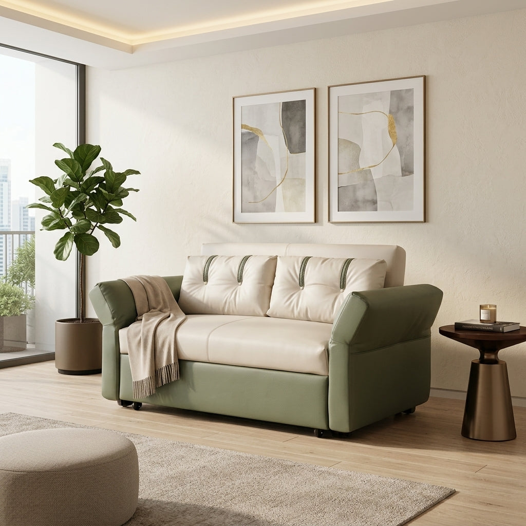 Ferryglen Pull-Out Sofa Bed with Contrast Piping