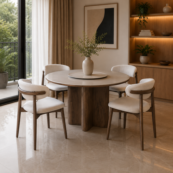 Luminara Dining Set (1 Table + 4 Chair) by Wood Haven