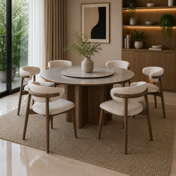 Luminara Dining Set (1 Table + 6 Chair) by Wood Haven