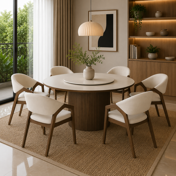 Lux Dining Set (1 Table + 6 Chair) by Wood Haven