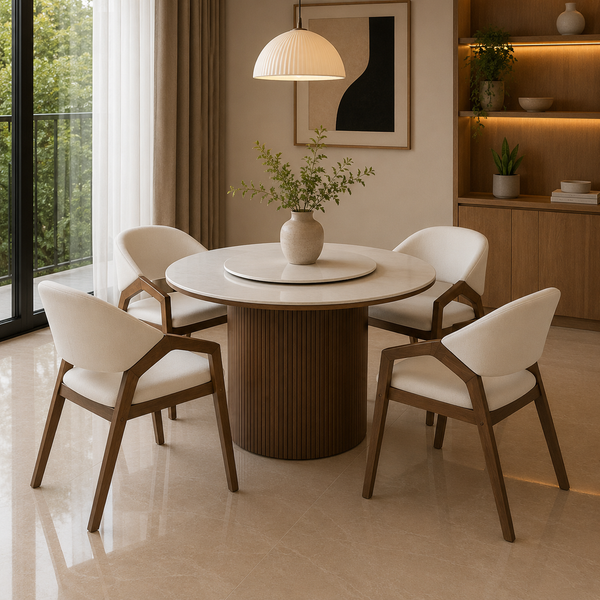 Lux Dining Set (1 Table + 4 Chair) by Wood Haven