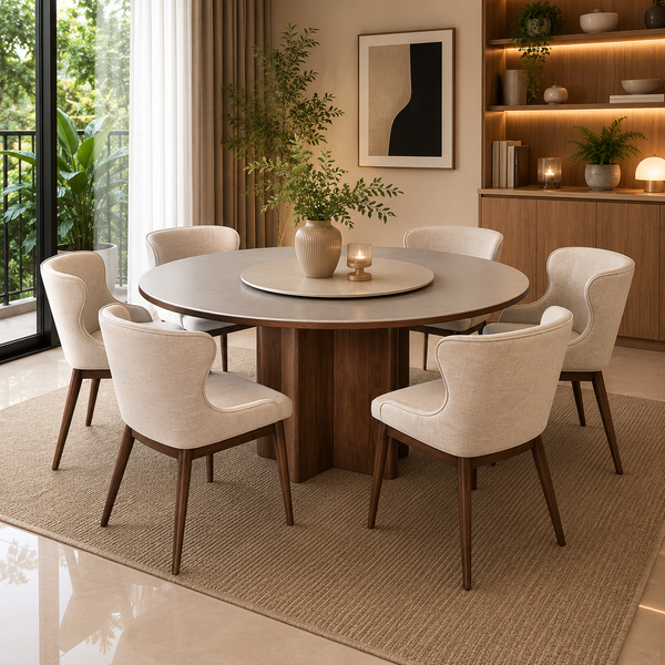 Celine Dining Set (1 Table + 6 Chair) by Wood Haven