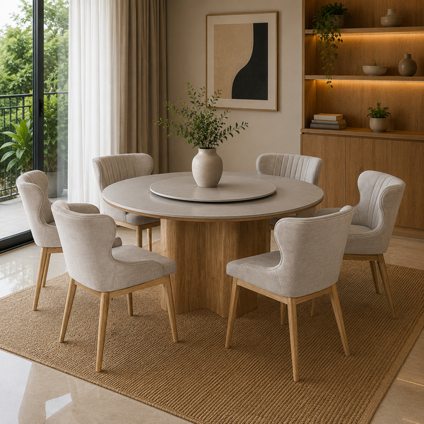 Solara Dining Set (1 Table + 6 Chair) by Wood Haven