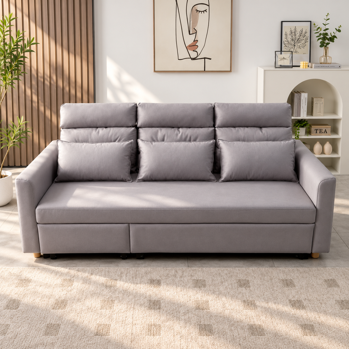 Blanchland Pull-Out Sofa Bed with Lumbar Cushions