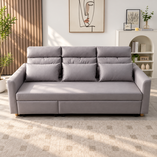 Blanchland Pull-Out Sofa Bed with Lumbar Cushions
