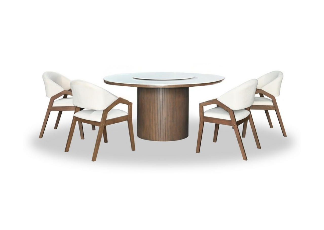 Lux Dining Set (1 Table + 4 Chair) by Wood Haven