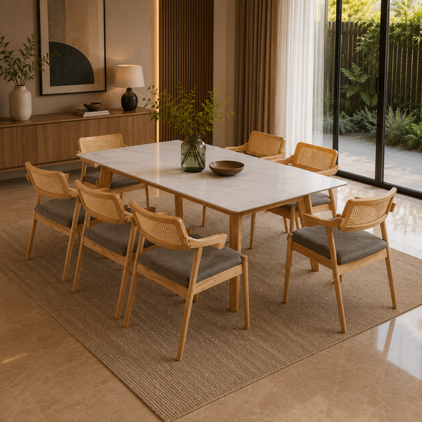 Rowan Dining Set (1 Table + 8 Chair) by Wood Haven