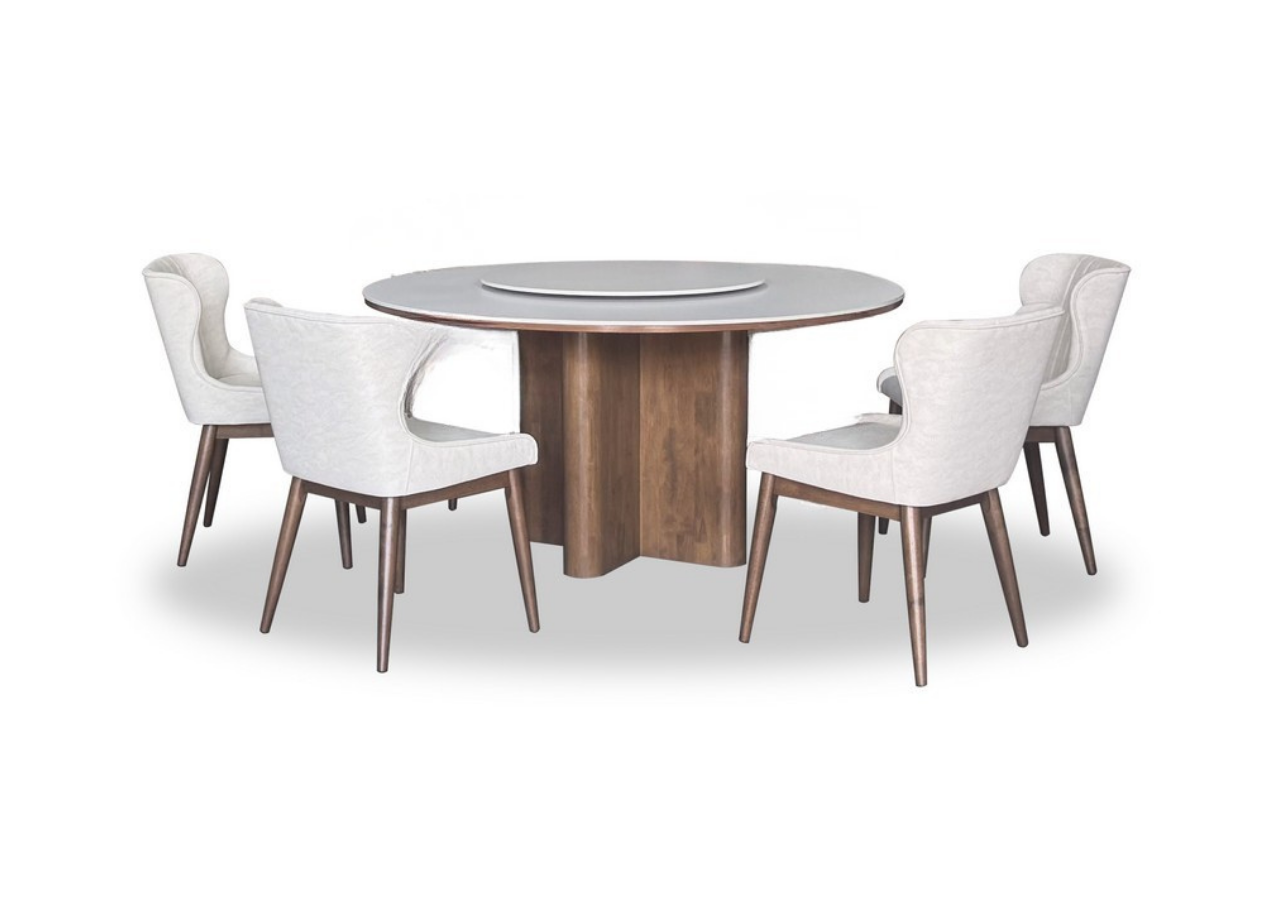 Celine Dining Set (1 Table + 4 Chair) by Wood Haven