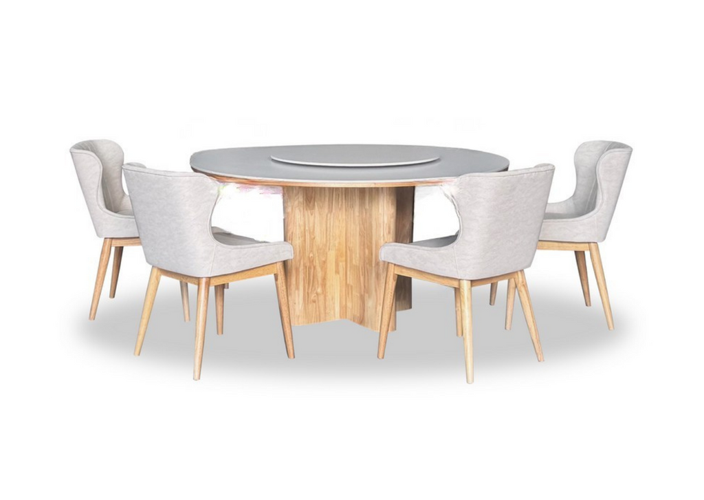 Solara Dining Set (1 Table + 4 Chair) by Wood Haven