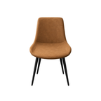 Brown chair with black legs on a white background