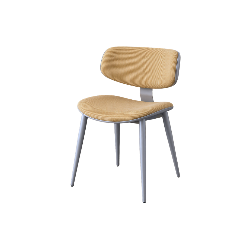 Chair with beige seat and backrest on a white background