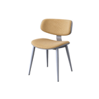 Chair with beige seat and backrest on a white background