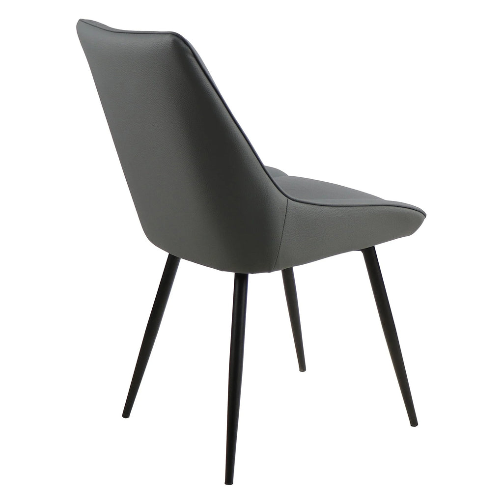 Gray chair with black legs on a white background