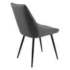 Gray chair with black legs on a white background